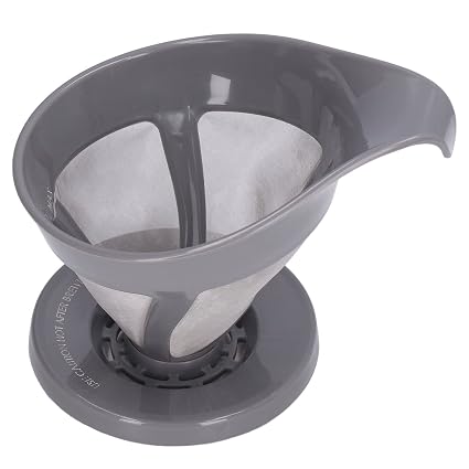 Ubersweet Coffee Drip Filter, Tea Drip Holder Hand Make Stainless Steel Fine Mesh Curved Handle for Coffee Powder for Coffee Making(Grey)