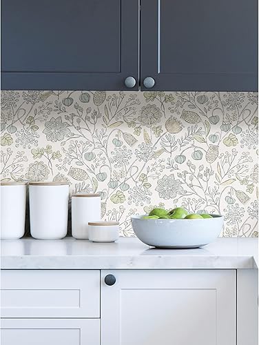 Miniatura 4 de NuWallpaper Papel tapiz autoadhesivo Southern Trail azul y verde