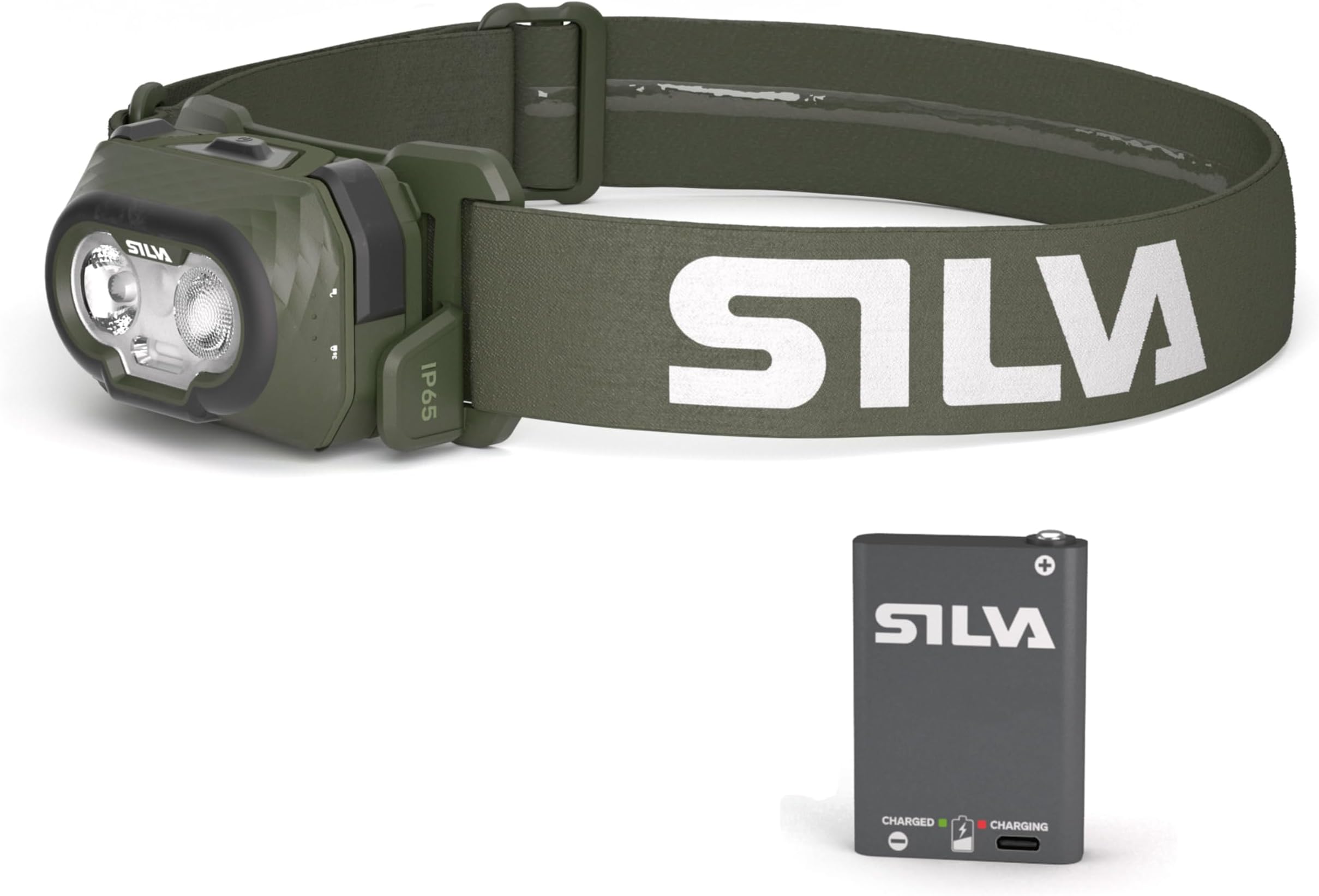 Head Torch Battery Powered - Rechargeable USB-C - Discover Hybrid - 500 Lumen Head Lamp - 3 Brightness Levels - White, Red & Orange LEDs - Battery Indicator - Outdoor & Running Head Torch