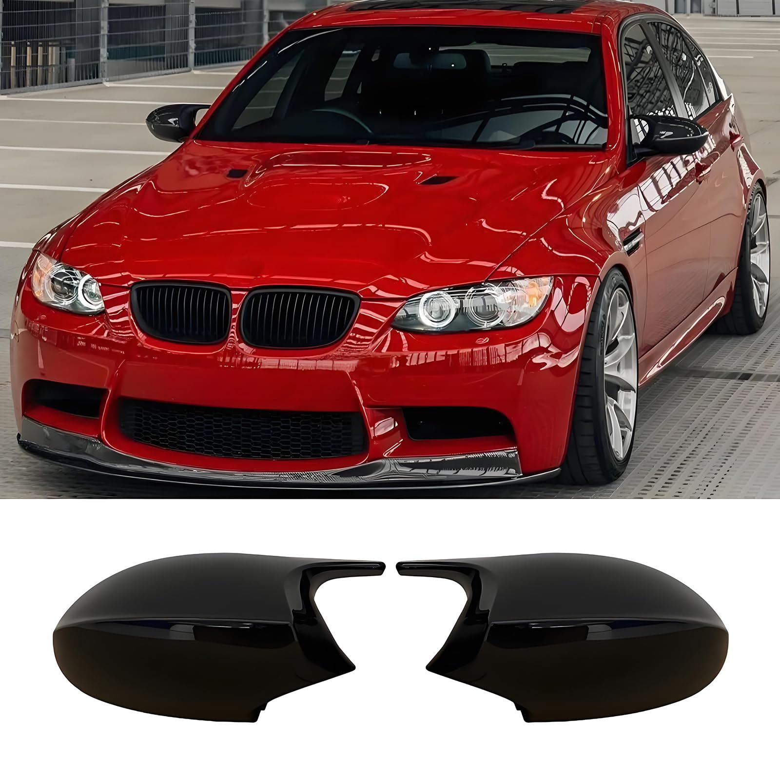 1 paio Posteriori Auto Coperture Specchietti Retrovisori di Ricambio Specchietto Retrovisore compatibile con BMW E81 E82 E87 E88 PRE E90 E91 2005-2008 E92 E93 2006-2009