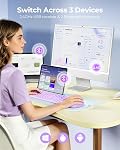 seenda Ergonomic Mouse Wireless, MOU200 Bluetooth Vertical Mouse - 2.4G & Bluetooth Multi-Device Connectivity Wireless Mice for Windows, Mac OS Computer/PC/Laptop,Purple