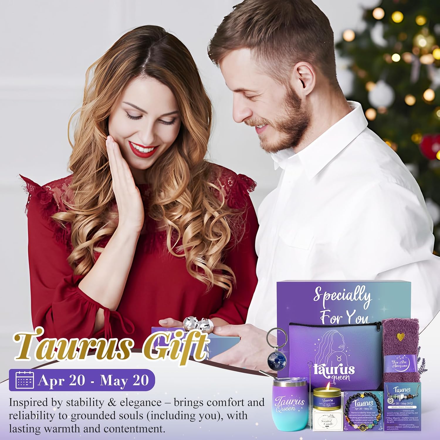 Taurus Birthday Gifts for Women Zodiac Gift Basket Sets for Best friend, Mom, Sister, Wife, Unique Birthday Gift Ideas for Women