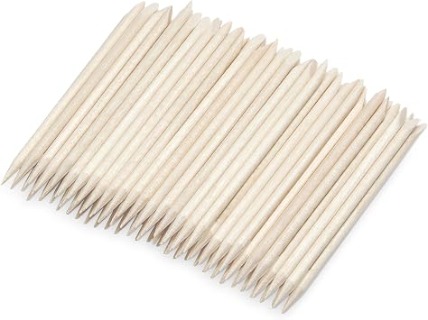 Amazon Essentials Manicure Sticks, Medium Length, 100 Count, Orange, Solid (Previously Amazon Basics)