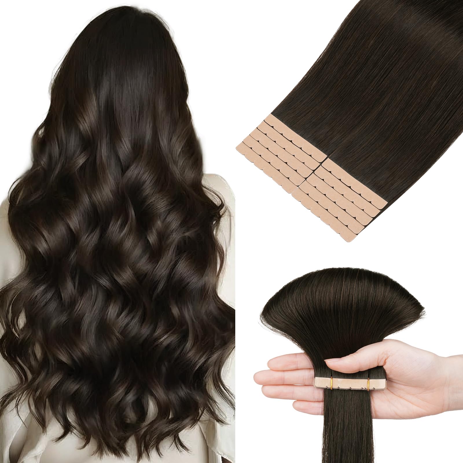 Tape in Hair Extensions, hotbanana Real Human Tape Hair Extensions Black Brown Blonde Ombre Balayage Straight Hair Extensions Remy Hair Extensions