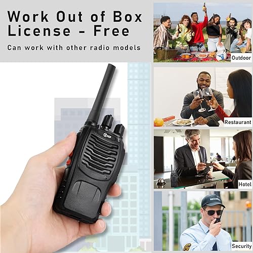 Miniatura 6 de TID RADIO TD-V2 Walkie Talkies para adultos de largo alcance recargable con cargador multiunidad de 6 vías, radios bidireccionales resistentes para