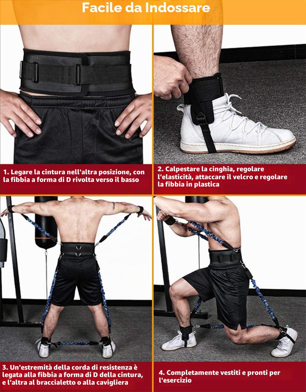 Set di fasce di resistenza da boxe per velocità e agilità, fasce per allenamento alla caviglia, gambe e caviglie per allenamento di resistenza, per migliorare la potenza esplosiva