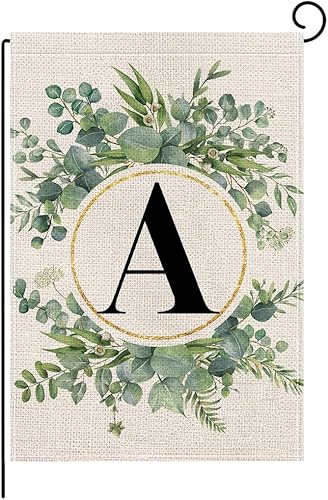 wyooxoo Bandera floral de jardín con monograma de letra Z, 12 x 18 pulgadas, doble cara para exteriores, exteriores, familia, apellido, inicial,