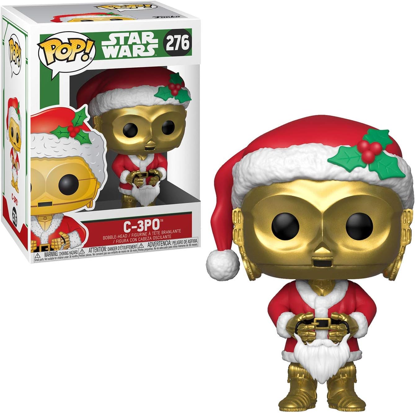 Funko Pop Star Wars: Holiday - Santa C-3Po Collectible Figure, Multicolor
