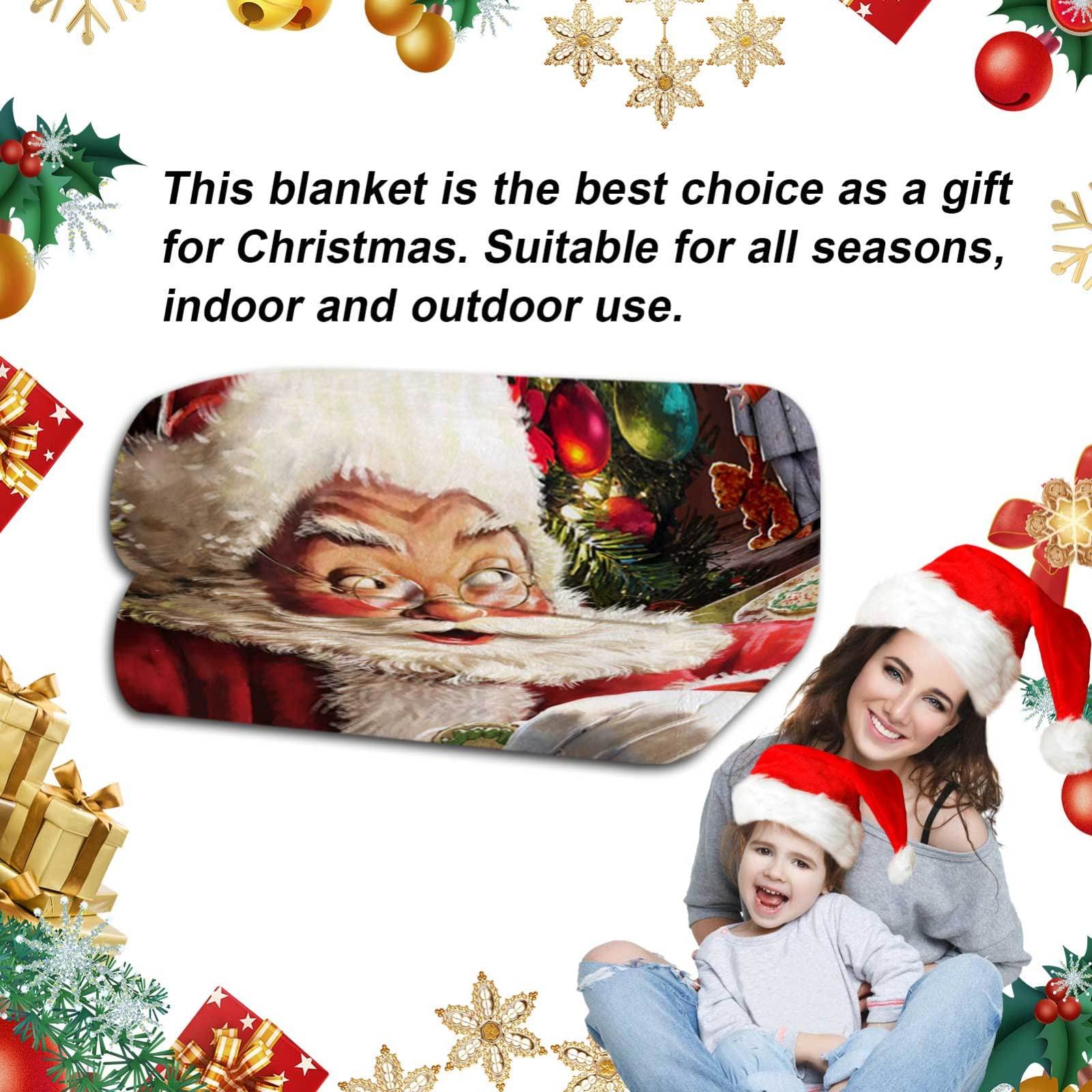 RDJSHOP Manta Navidad Feliz Navidad, Manta Navideña de Franela Santa Manta Mullida Ultra Suave y Acogedora para la Decoración del Hogar, Vacaciones de Invierno,Style6-150x200cm