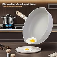 Vista 3 de Potinv Nonstick Frying Pan Skillet Pan 10 Inch,Non Stick Omelette Pan with Stay Cool Handle,Induction Compatible,Dishwasher and Oven Safe,PFOA Free