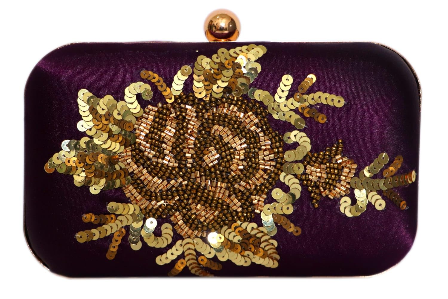 Amerie Fashions Premium Women's Hand Embroidered Purple Floral Clutch Purse-picture-30