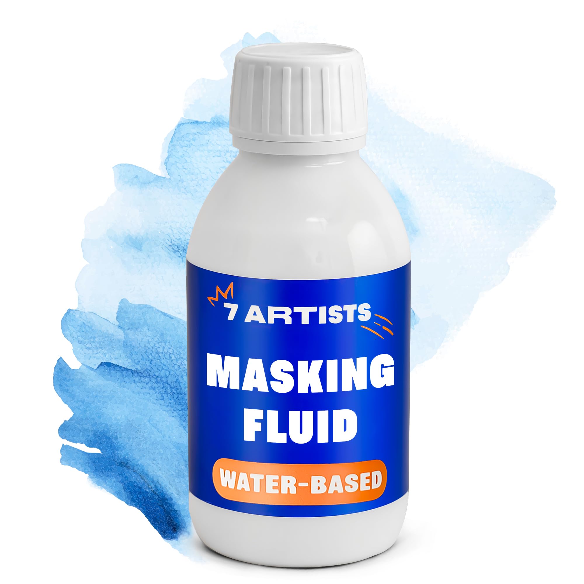 7 Artists Masking Fluid Gel 125 ml – for Watercolour Painting | Liquid Masking Fluid with Peel-Off Film for Precise Art Masking, Drawing Gum, Stencil and Glazing Techniques on Paper or Canvas