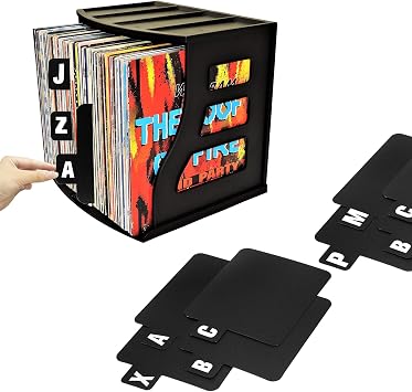 26 PCS Vinyl Record Dividers, Alphabetical Vinyl Record Storage Dividing A-Z Book Holder Organizer Guides, Reusable Index Card One Side Printed, 5.7 x 4.7 Inch