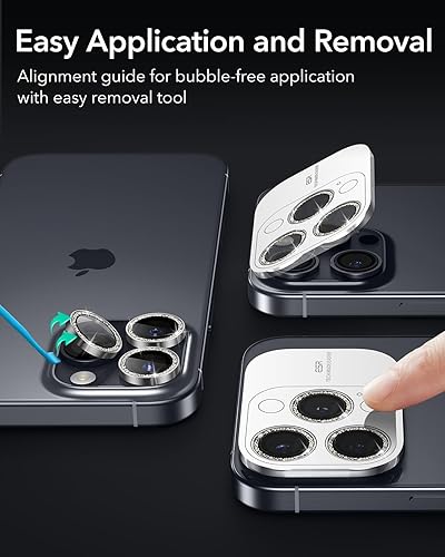 Miniatura 205 de ESR Protector de lente de cámara para Samsung Galaxy S23 Ultra, resistente a los arañazos, vidrio templado ultrafino 9H con bordes de aluminio