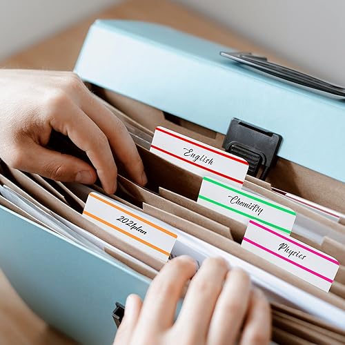 Miniatura 5 de Tenare Pestañas adhesivas de 2 pulgadas, índice de bandera adhesiva, pestañas de archivo grabables y reposicionables, marcadores de páginas de