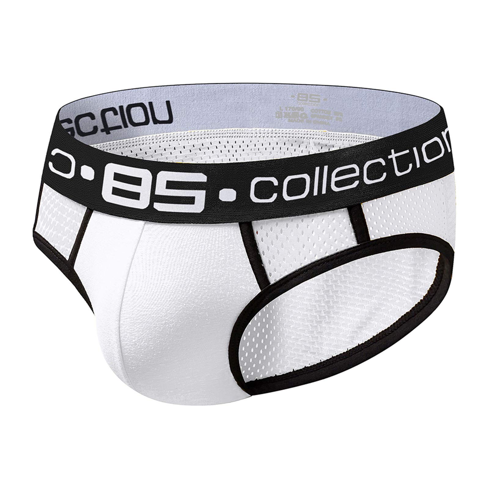 Generic Sexy Boxer Underwear Nylon PantiesMens Underpants Briefs Patchwork Mens Mens underwear under Wear for Mens White L