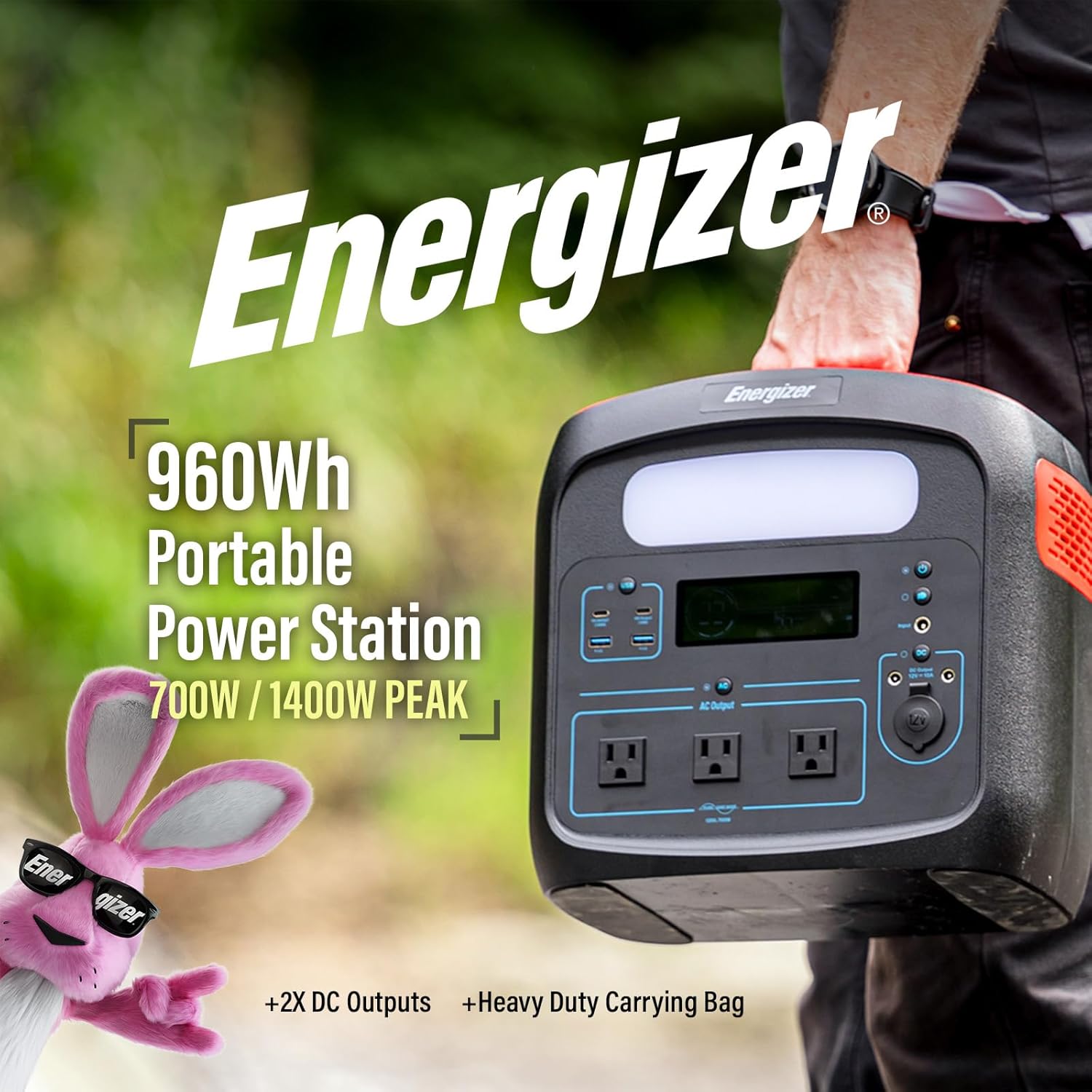 Control panel and output ports of Energizer Portable Power Station