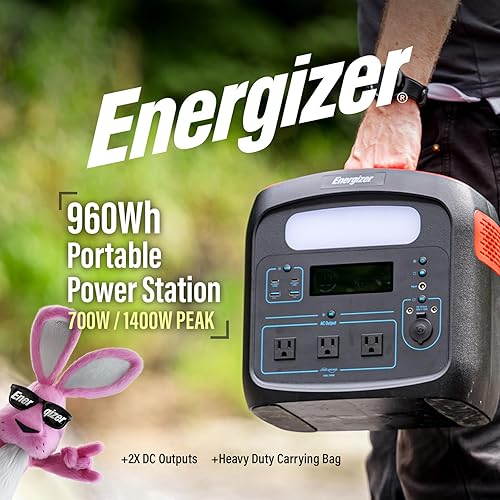 Miniatura 2 de Energizer Estación de energía portátil de 960 W Max, LiFePO4 (LFP), generador solar, salida de CA de onda sinusoidal pura de 110 V700 W, USB-C PD