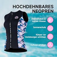 X-mAnTA Női Neoprén Búvárshort 2mm - Ujjatlan Wetsuit Felső Cipzárral - Fekete Búvár Mellény Úszáshoz, Kajakozáshoz, Szörfözéshez - M méret 6