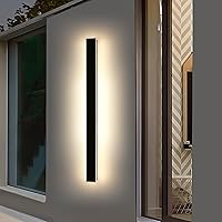 Vista 33 de luces de pared exterior de 39 pulgadas largas, lámpara de pared montada moderna, luces de 3 colores 3000K/4500K/6000K, IP65 impermeable, apliques
