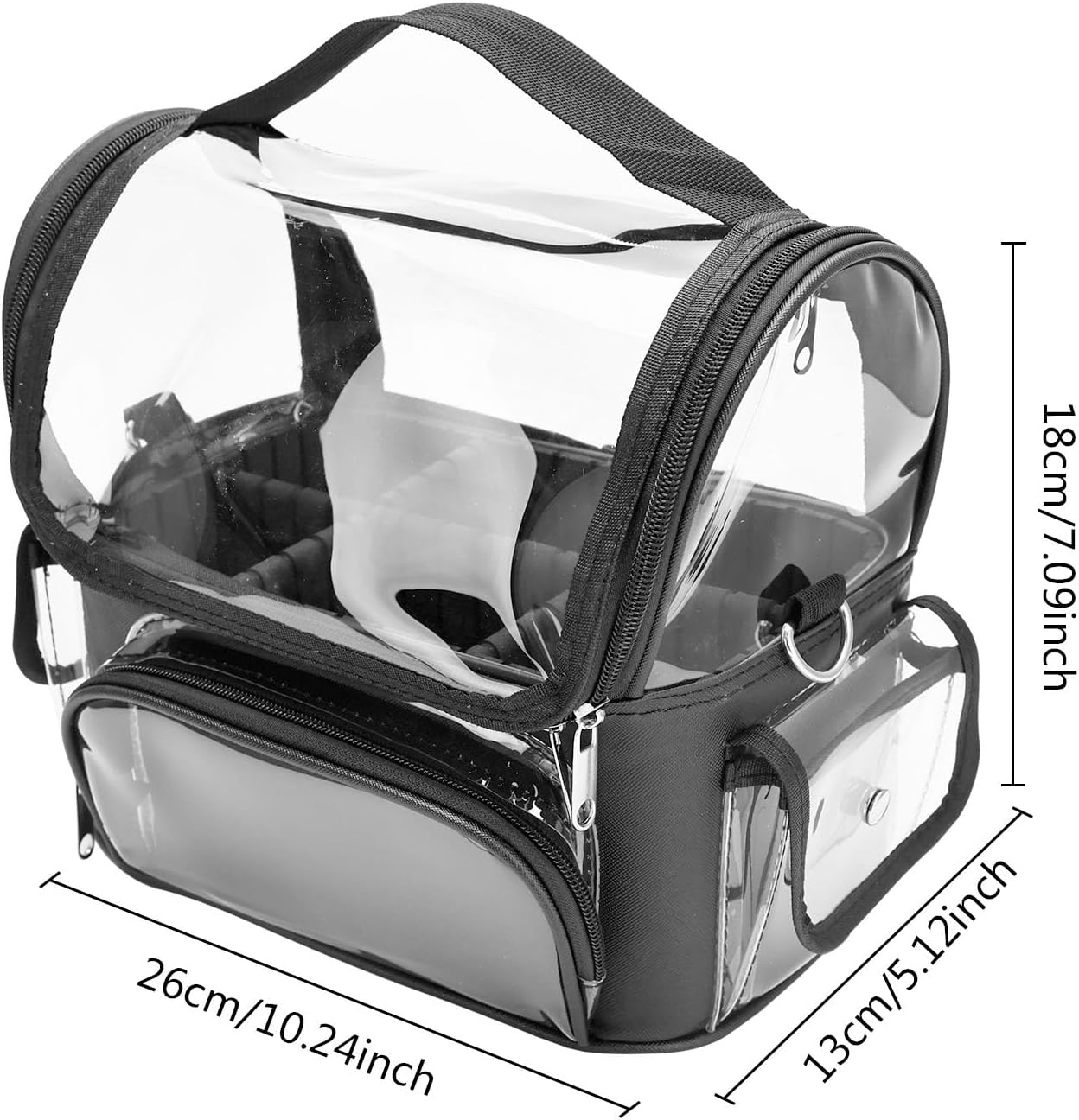 Large Capacity Hairdressing Tool Storage Bag, Professional Visible Storage Bag for Hair Stylists, Cosmetics Beauty Hairdressing Styling Bag with Multiple Pockets for Barber
