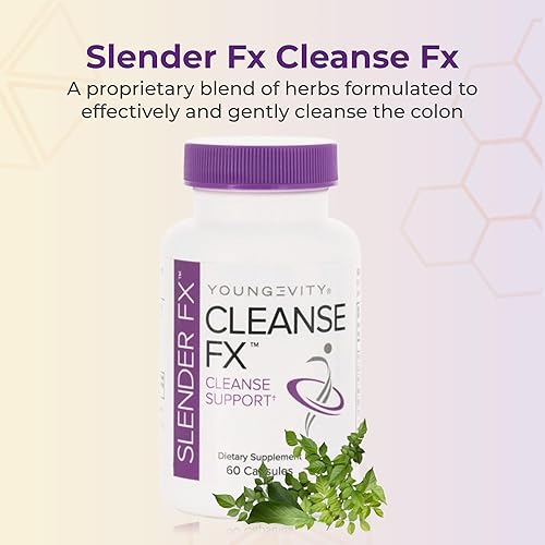 Miniatura 5 de Youngevity Slender Fx Cleanse Fx Super Colon Cleanse 15 días - Mezcla natural de hierbas - Semilla de lino, aloe del cabo, raíz de ruibarbo,