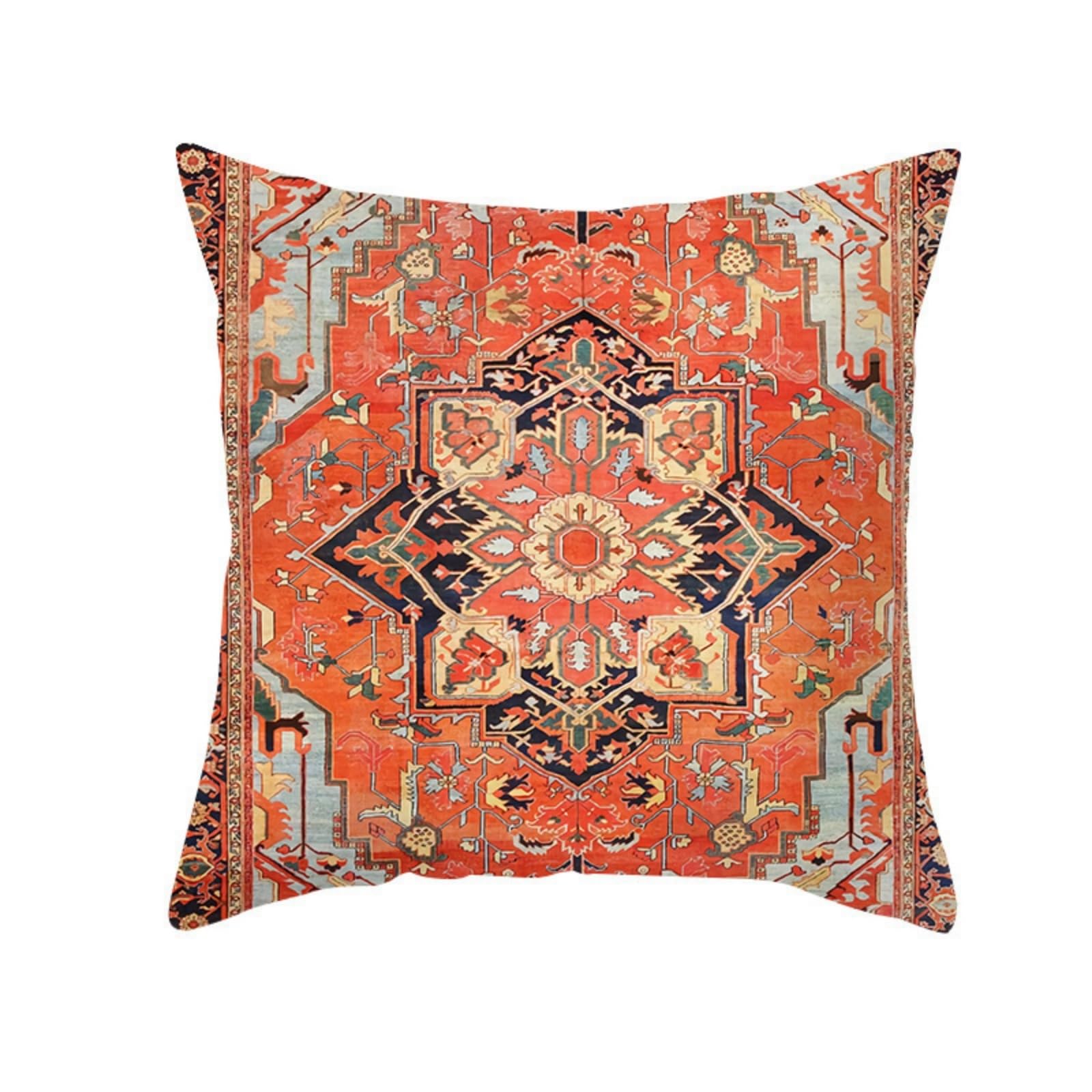 Cushion Covers 40cm x 40cm Orange Bohemian Pillowcase Invisible Zipper