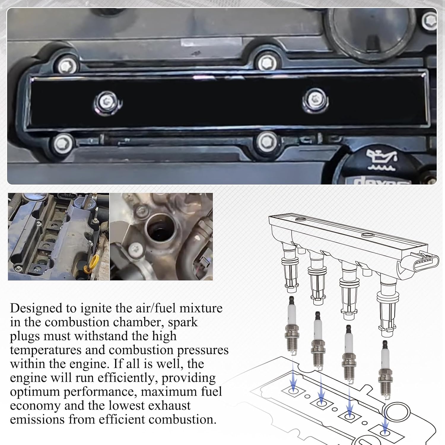 Diagram showing internal components of a spark plug