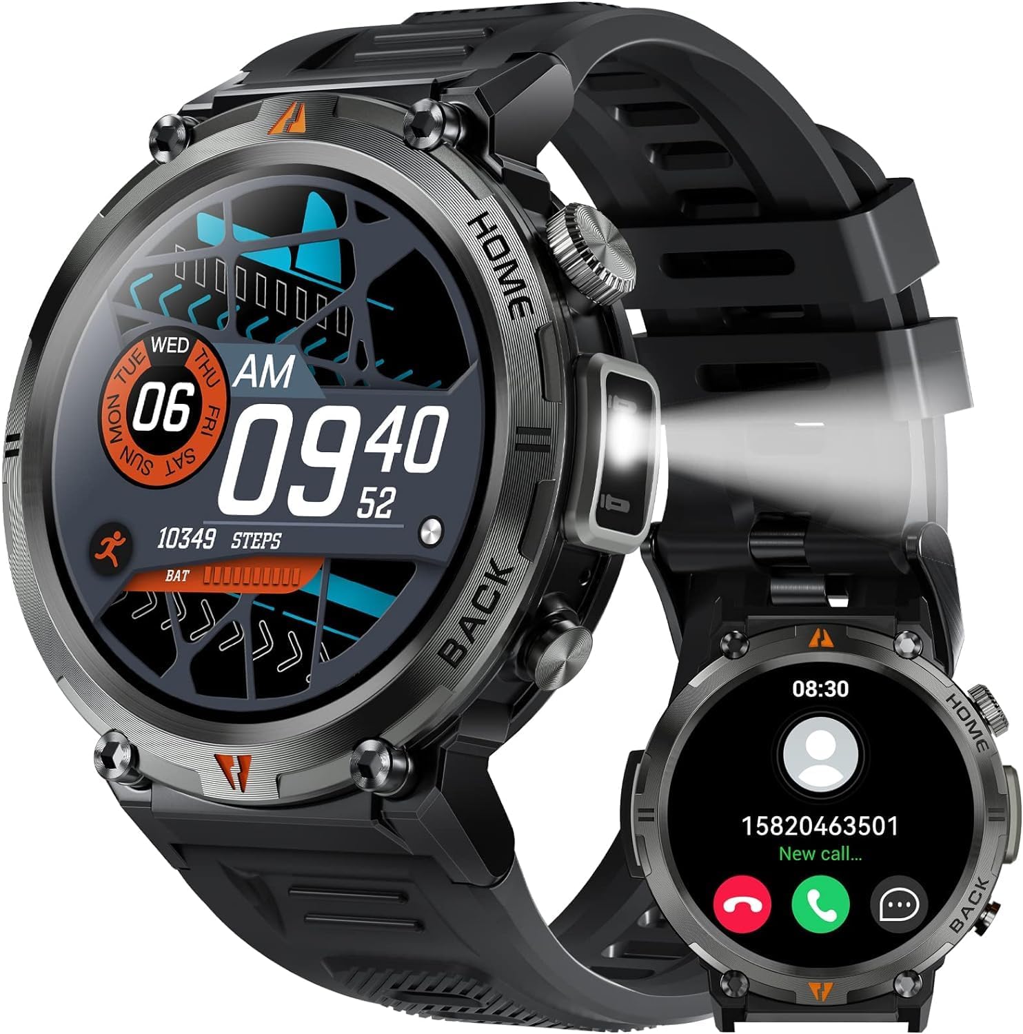 HTPOW montre bracelet faisant lampe de poche LED rechargeable impermeable
