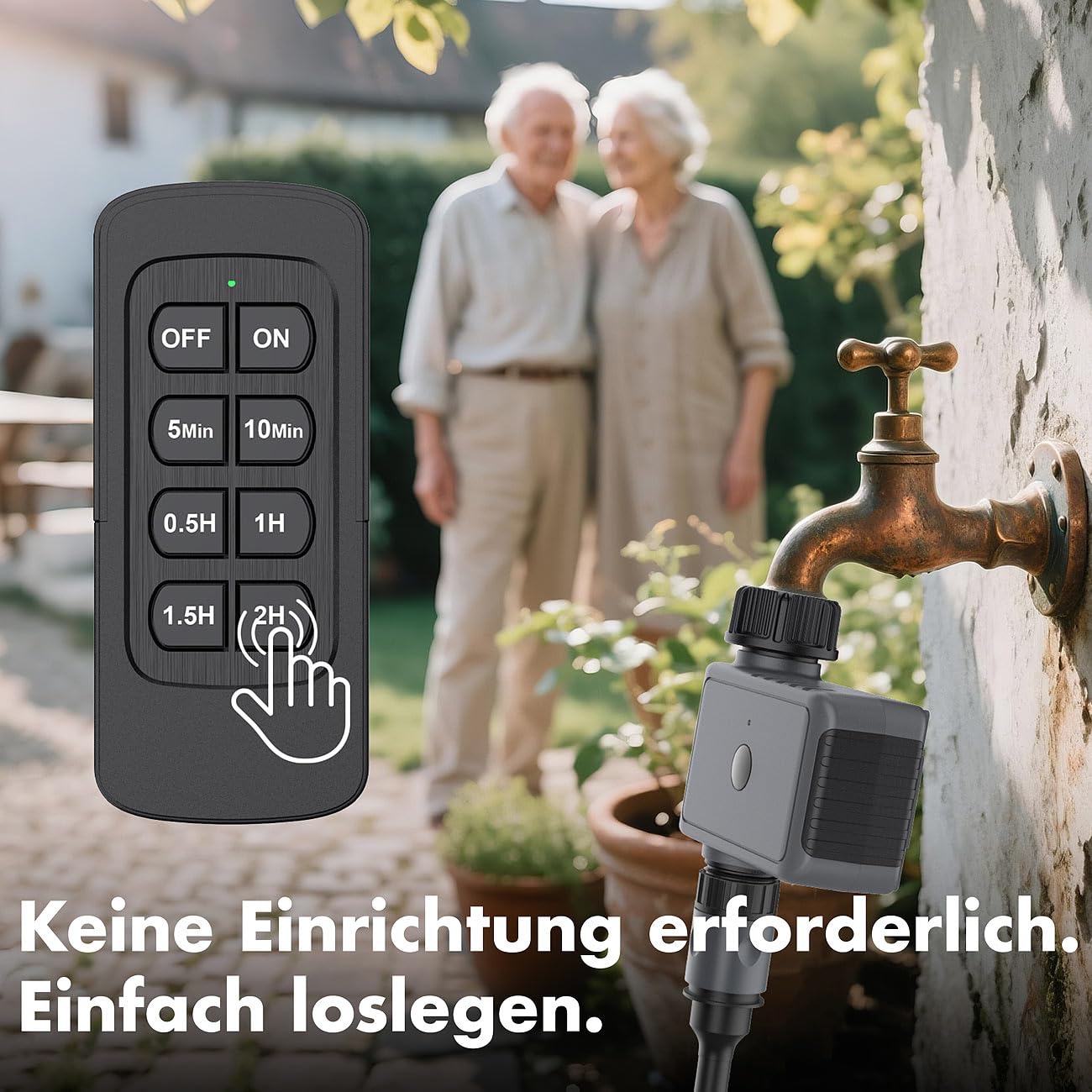 Royal Gardineer Bewässerungsgerät: 2er-Set Bewässerungscomputer mit Ventil, Funk-Fernbedienung, IP55 (Wetterfester Bewässerungscomputer, Funk-Bewässerungsautomat)