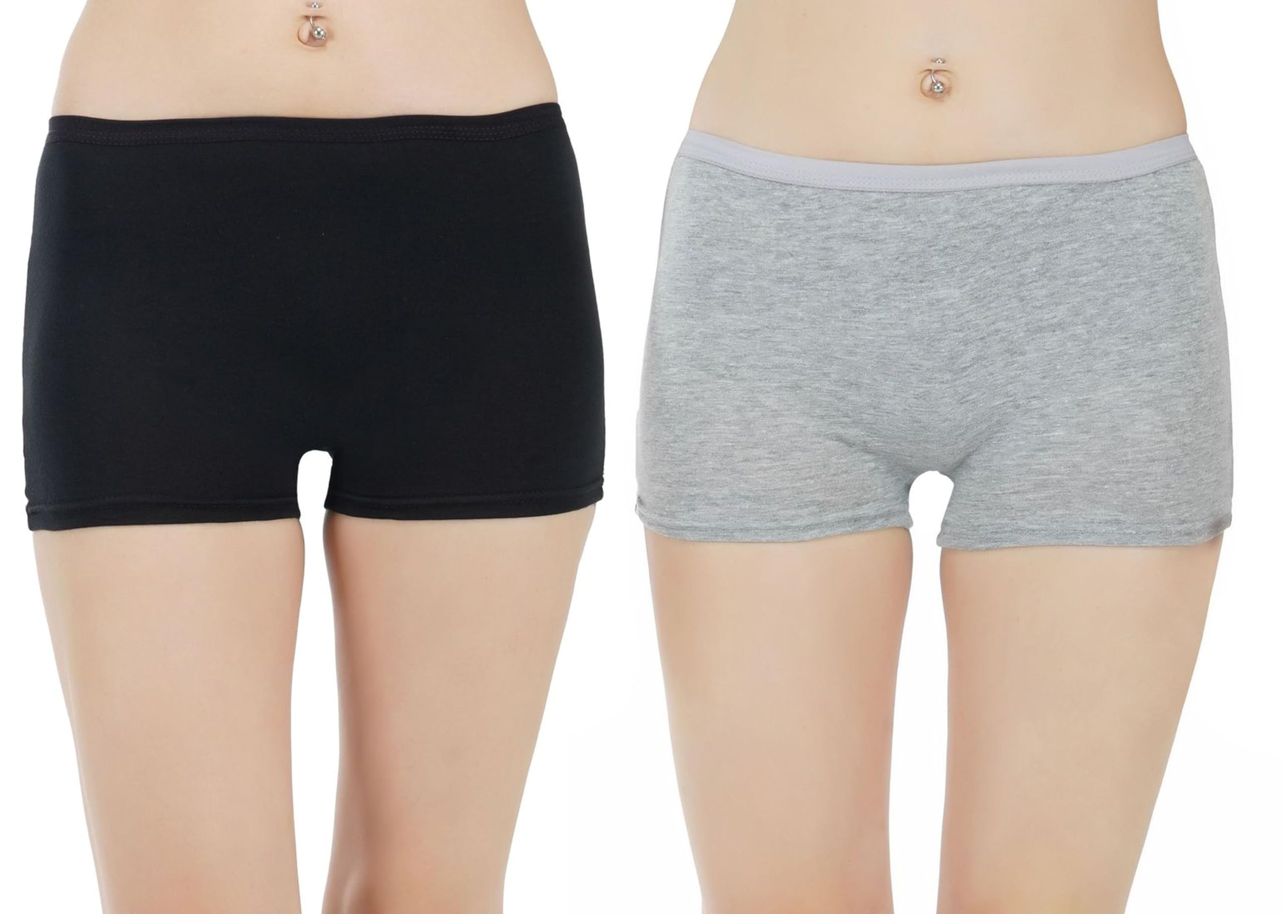 Pure Cotton Seamless Plain Solid Boyshort Panties for Women Underwear Briefs Low-Waist Boyshorts Stylish Undergarments | Boy Shorts for Girls, Pack of 2