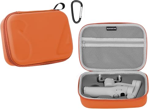 Carrying Case Bag for DJI Osmo Mobile 7/7P, Portable Travel Storage Case Hard Shell Protective Cover Handbag Organizer OM7 Mobile Phone Gimbal Stabilizer Accessories Mobile 7, Orange