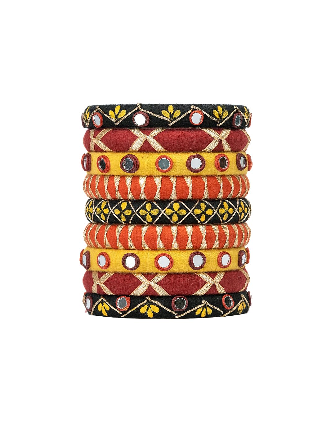 Vaani vibrant colour hand painted mirror Navratri bangles set For Women & girls Size 2.4 Set of (9 Bangles) (B0DF5Q65YG) Amazon Price History, Amazon Price Tracker