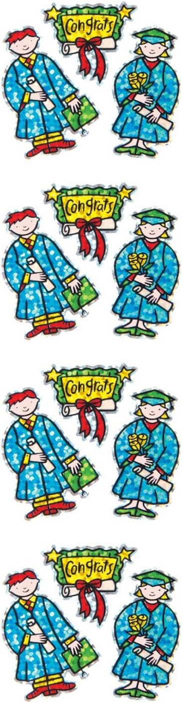Jillson Roberts Prismatic Stickers, Graduates and Congrats, 12-Sheet Count (S7271)