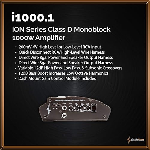 Miniatura 5 de Precision Power i1000.1 650W Clase D Monoblock Amplificador