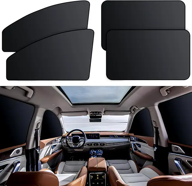 Omnikryp 4 Piezas Cortina Parasol para Carro con Protección UV y Magnético para Bebés