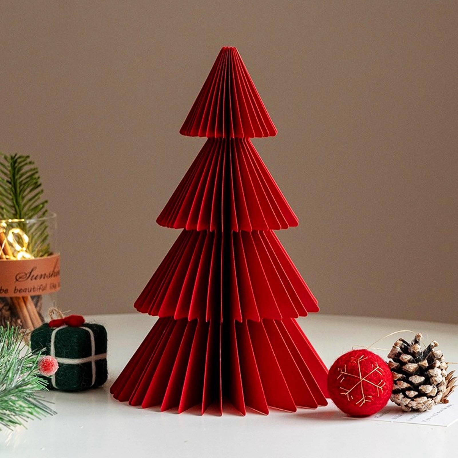 Árbol De Papel para Navidad 8 Piezas Centro De Mesa Decoración para | Decoración Navideña De Papel para Invierno Hogar Oficina Habitación Chimenea Apartamento Casa de Campo Repisa