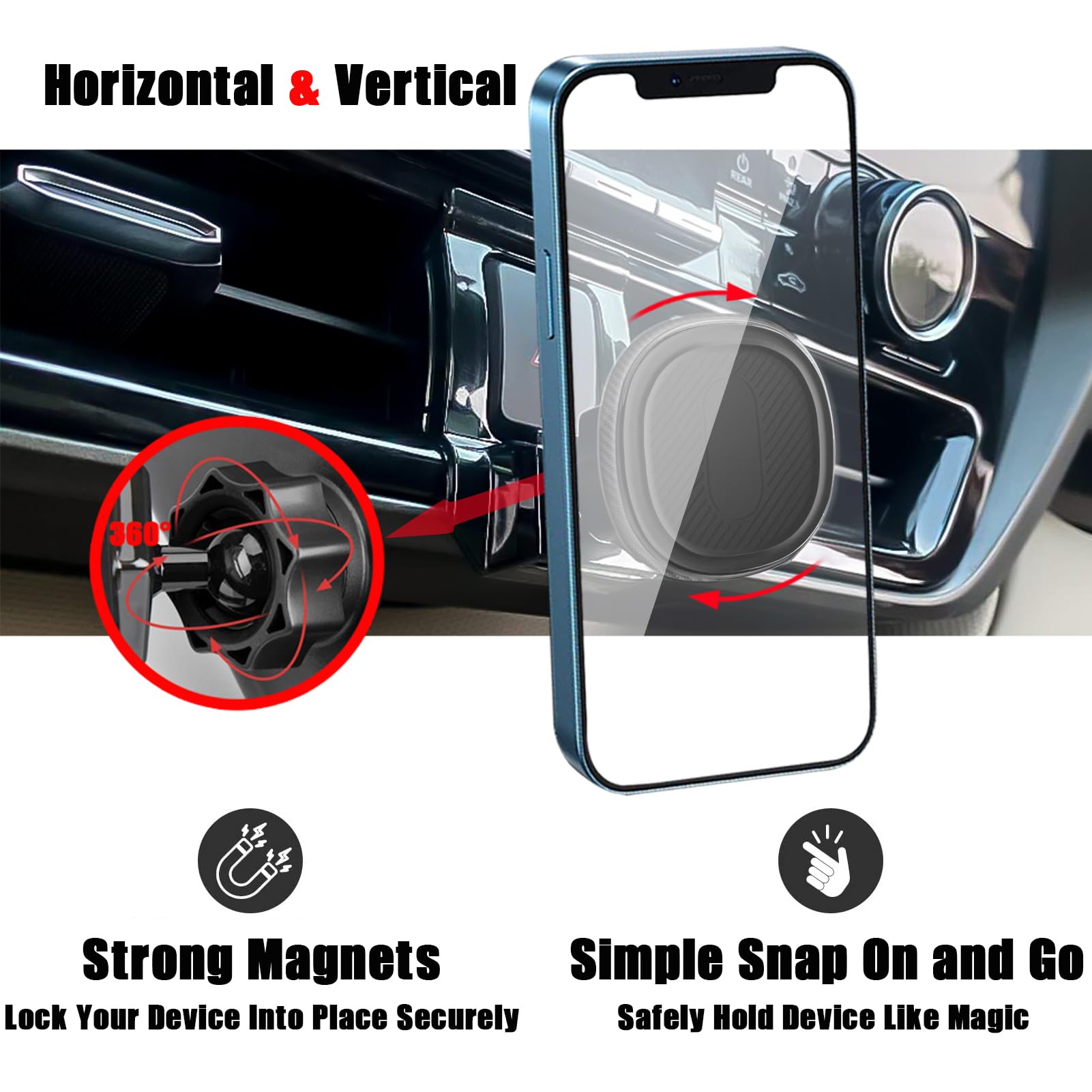 Soporte magnético para teléfono de coche, soporte de navegación magnético para rejilla de ventilación, para Toyota Highlander/Hybird 2020 2021 2022, soporte magnético personalizado para iPhone