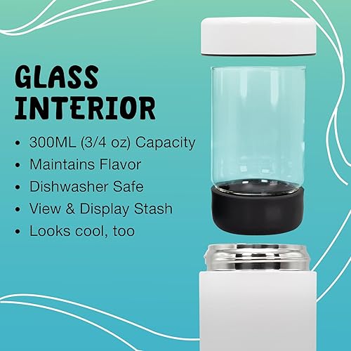 Miniatura 2 de Frasco a Prueba de Olores - Aislado al Vacío con Jarra de Vidrio Anidada - Protección UV, Almacenamiento con Control de Temperatura - Frasco de