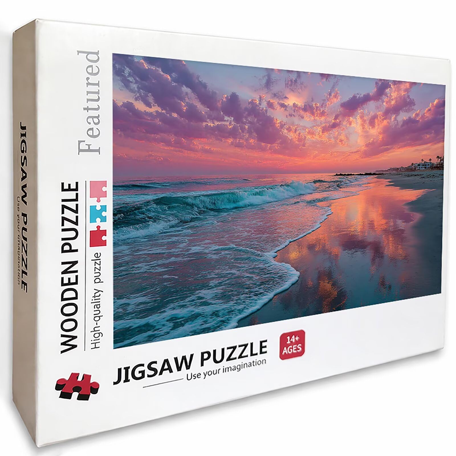 Puzzle 2000 elementów dla dorosłych, fale, drewniane puzzle, 99 x 71 cm, części ściśle do siebie pasują, dla mężczyzn kobiet starszych seniorów, relaks i odstresowanie, prezenty, dekoracja ścienna