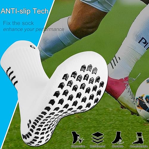 Miniatura 3 de GOGOGOAL Calcetines deportivos antideslizantes para hombres y mujeres, calcetines de fútbol con agarre, calcetines de entrenamiento deportivo,