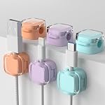 6 Pack Magnetic Cord Organizer,Magnetic Desk Cable Clips Management,Adhesive Charger Cable Clips Holder Keeper Organizer (Color Mix)