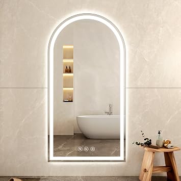 Arched LED Bathroom Mirrors with Lights 36"x60" LED Mirror for Bathroom,Led Vanity Mirror, Anti-Fog,LED Mirrors with Light, Anti-Fog, Dimmable, 3 Color, Shatterproof, Touch Sensor