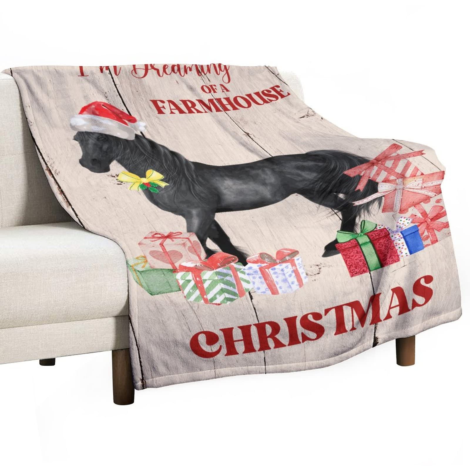 Couverture pelucheuse de Noël avec animaux pour cadeau idéal
