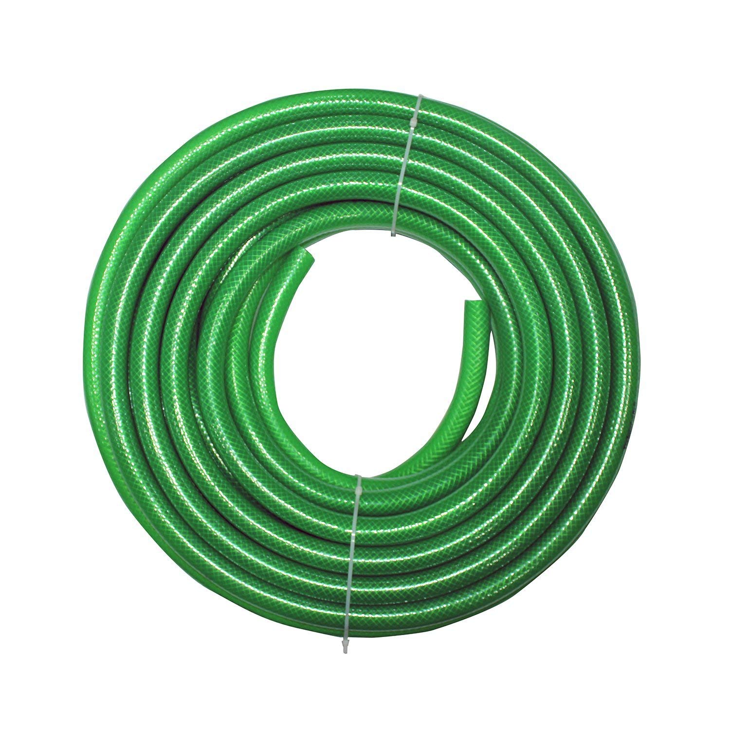 TechnoCrafts PVC Braided Hose Pipe for Sanitation Supplies 20 Meter (65 feet) 3/4" (0.75 Inch or 19mm) Bore Size - 3 Layered Hose Pipe (Green)