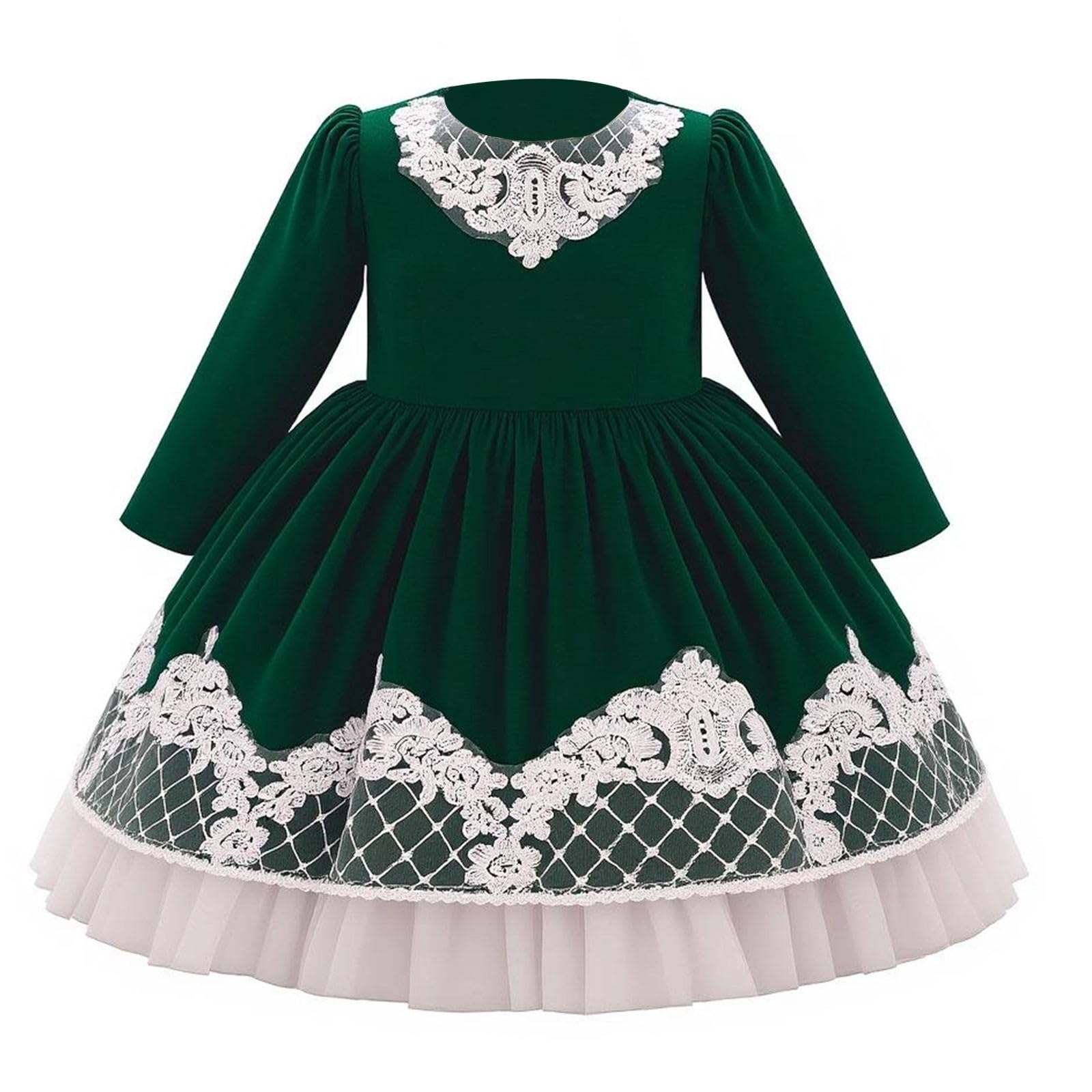 Tutu Ballet Niña Tutu Niña Falda Fin de Semana Casual Vestido De Manga Larga con Apliques Elegantes, Tutú Festivo Ideal para Navidad, Año Nuevo Y Celebraciones Decembrinas