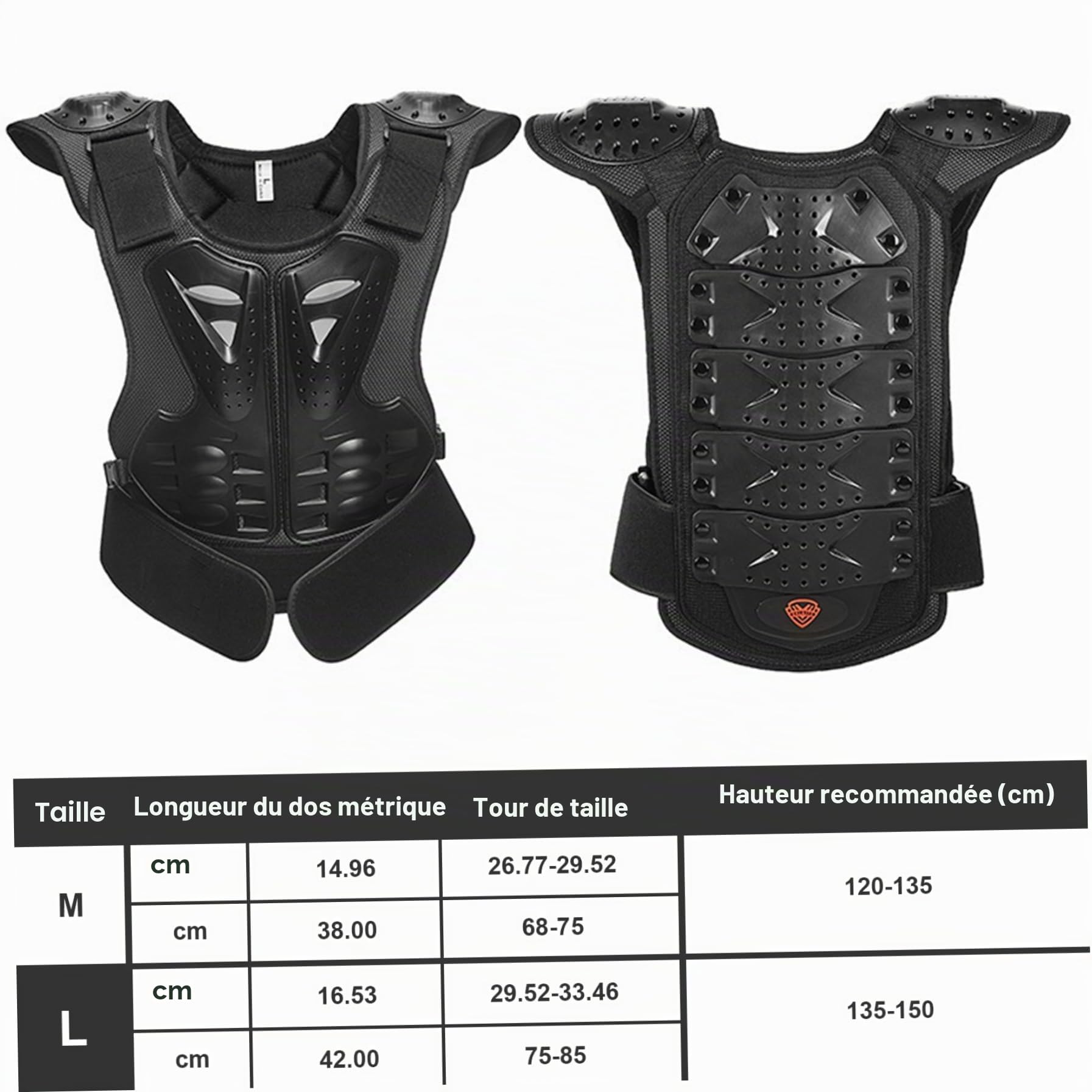 Protection Thoracique, équipement de Moto pour Les Enfants 12-15,