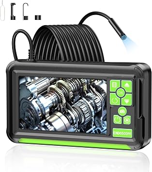 Endoscope Camera with Light, 4.3'' IPS Screen 1920P HD Borescope Inspection Camera 7.9mm IP67 Plumbing Tools for Automotive, Plumbing, HVAC, 16.4FT Semi-Rigid Snake, Support Take Photos/Record Video