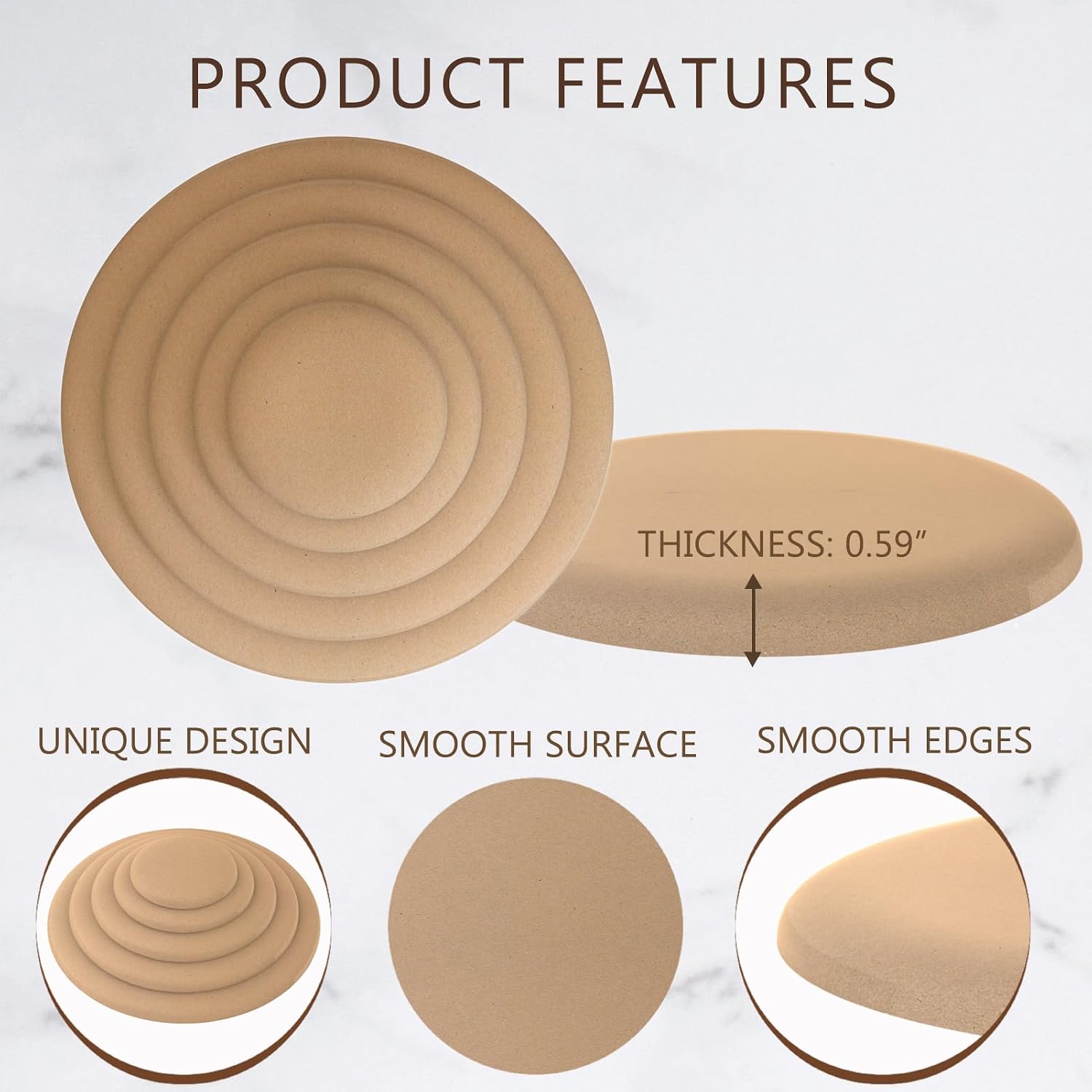 ORIISIN Round Pottery Molds for Handbuilding Plates, 5 Pcs Pottery Forms, Pottery Molds for Clay, Ceramic Molds Slump Molds for Pottery, Ceramic Plate Pottery Forming Molds