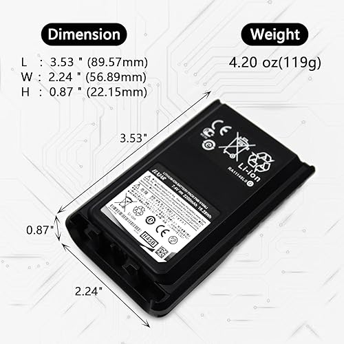 Miniatura 2 de elxjar Paquete de 2 baterías de iones de litio de 7.4V 2200mAh FNB-V104LI de repuesto para radio bidireccional VX-231 VX-228 VX-230 VX-231 VX-234